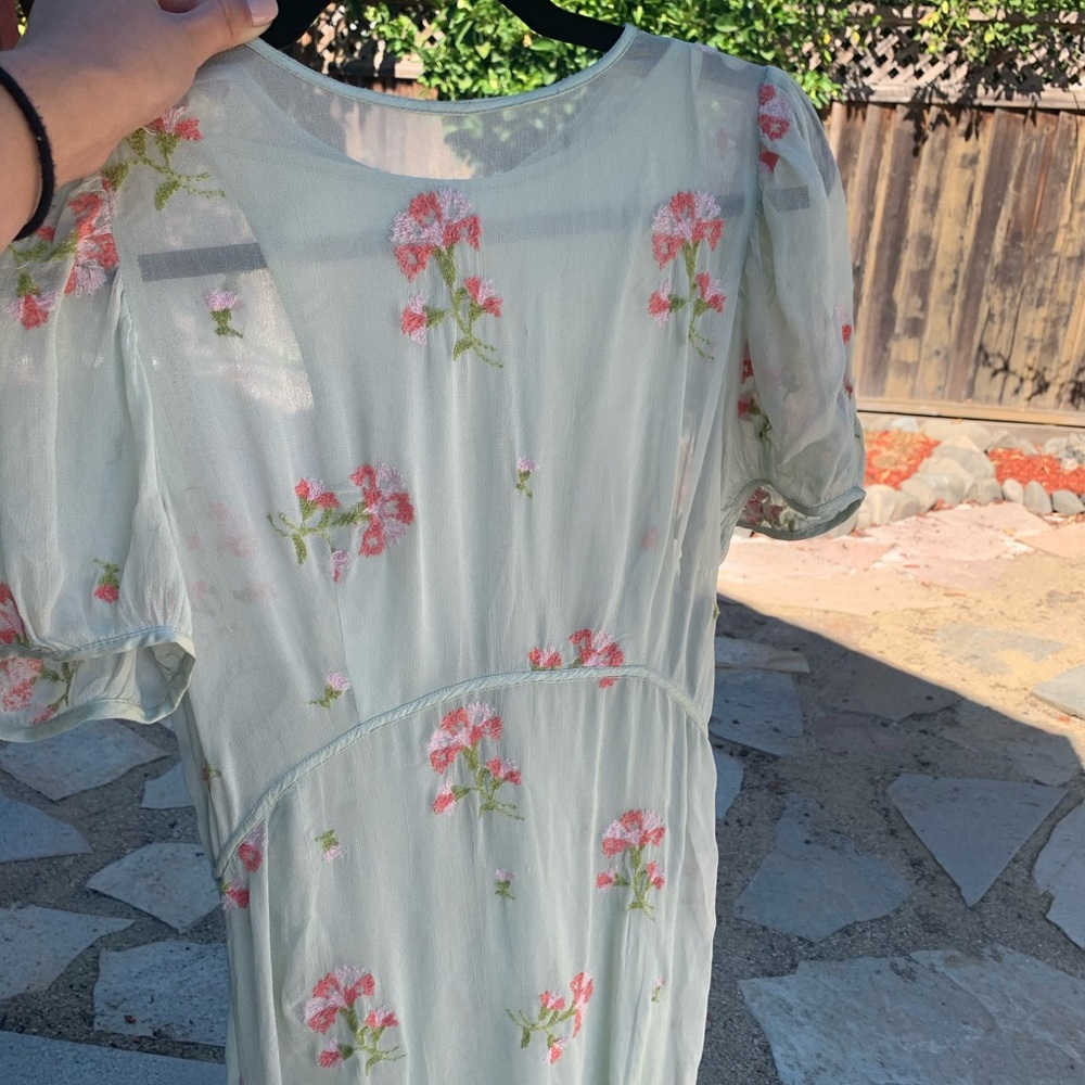 Vintage Free People puff sleeve midi dress